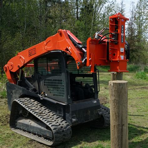 hydraulic t post driver for skid steer|skid steer attachments post driver.